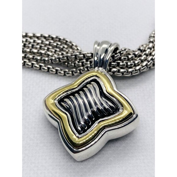 David Yurman 6 Strand & Quatrefoil Enhancer 925 585 - Picture 3 of 13